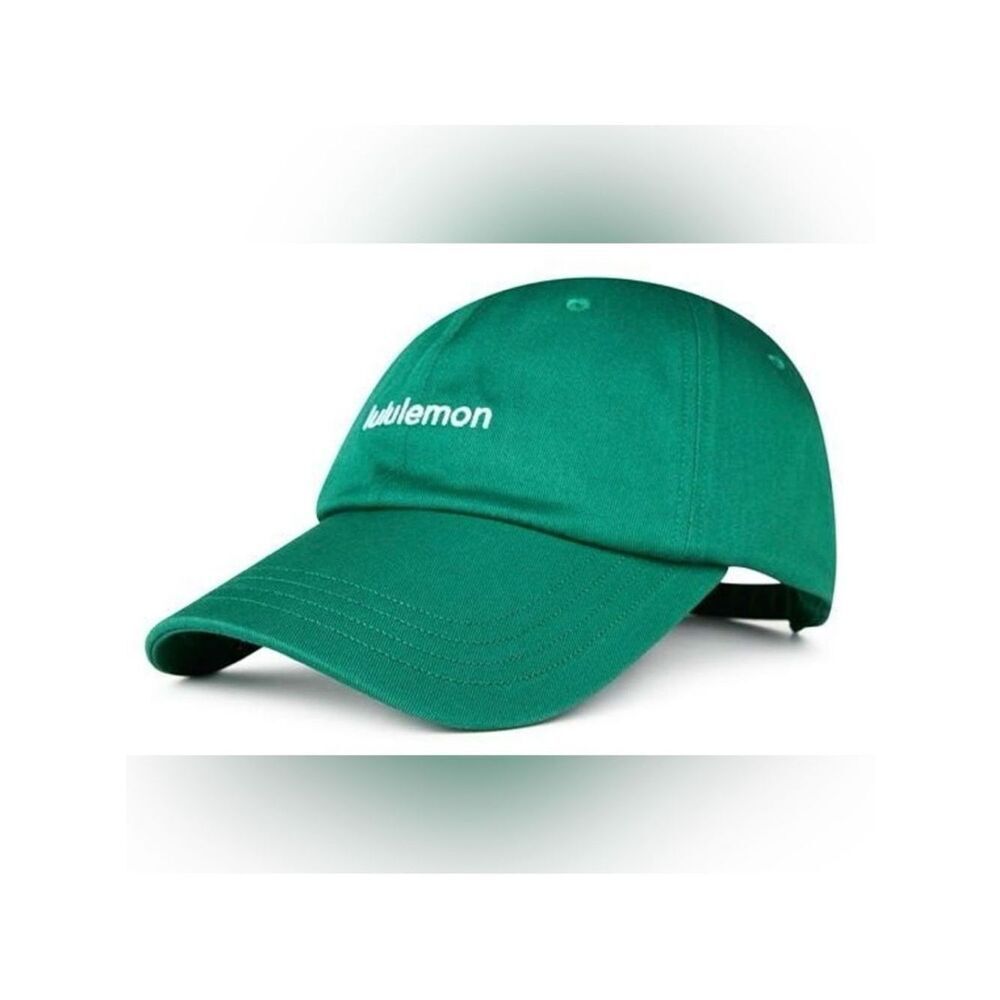 lululemon Kelly Green White Embroidered Logo Cotton Hat Athletic Cap